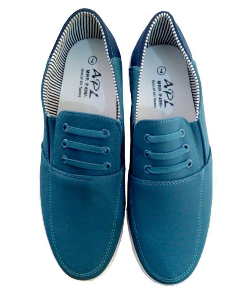 blue casual loafers