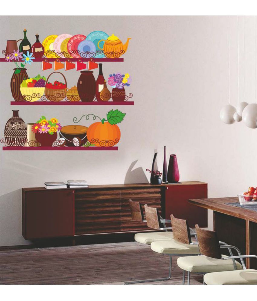 wall dreams Fruits Kitchen Shelf Foods & Beverages Sticker ( 50 x 70