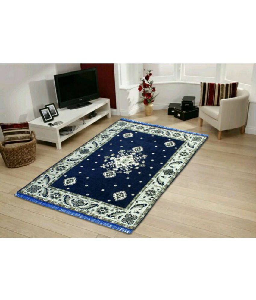 MB Mr. Badoli Blue Velvet Carpet Traditional 5X7 Ft. Buy MB Mr