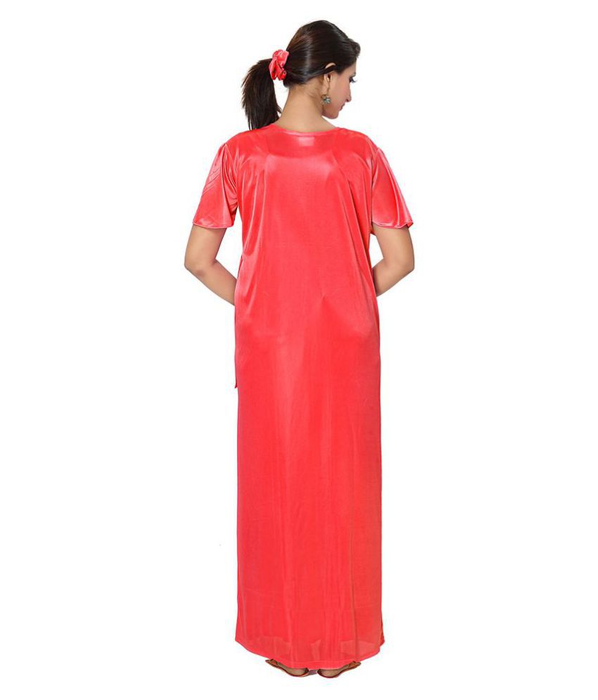 Buy Go Glam Satin Nighty And Night Gowns Red Online At Best Prices In India Snapdeal 