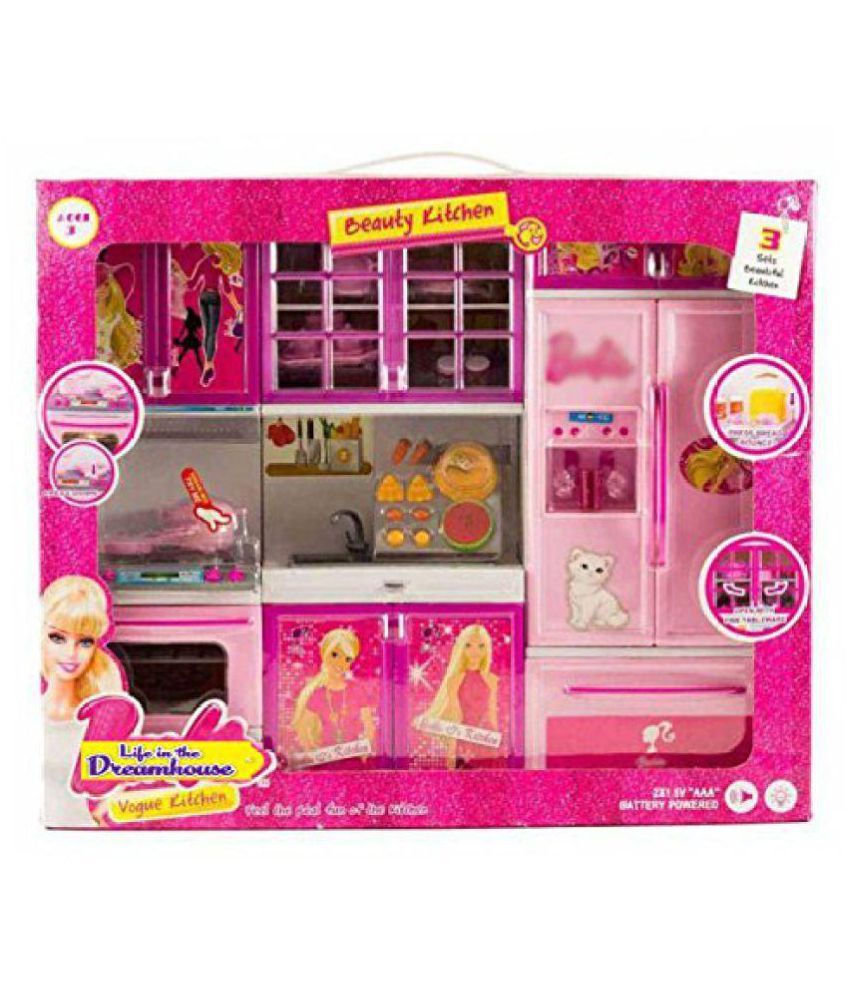 New Toy Chehar Enterprise 3 Compartments Modern Kitchen Toy Set with