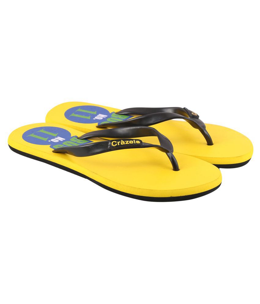 Crazeis Yellow Thong Flip Flop Price in India- Buy Crazeis Yellow Thong ...
