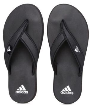 adidas black daily slippers