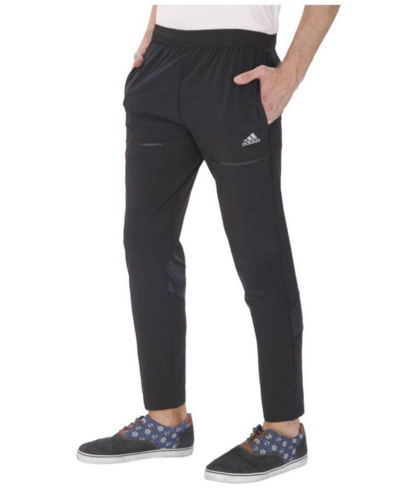 Adidas Black Polyester Lycra Trackpants - Buy Adidas Black Polyester ...