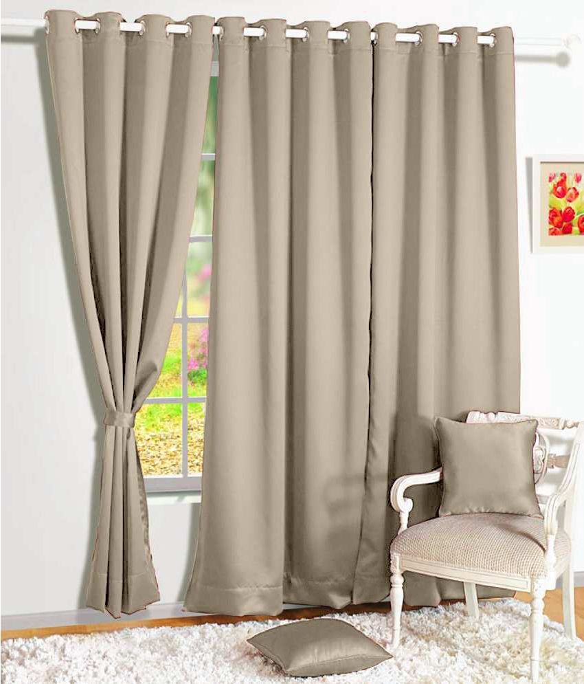 Story Home Single Window Blackout Room Darkening Eyelet Silk Story Home Single Window Blackout Room Darkening Eyelet Silk Curtains Beige