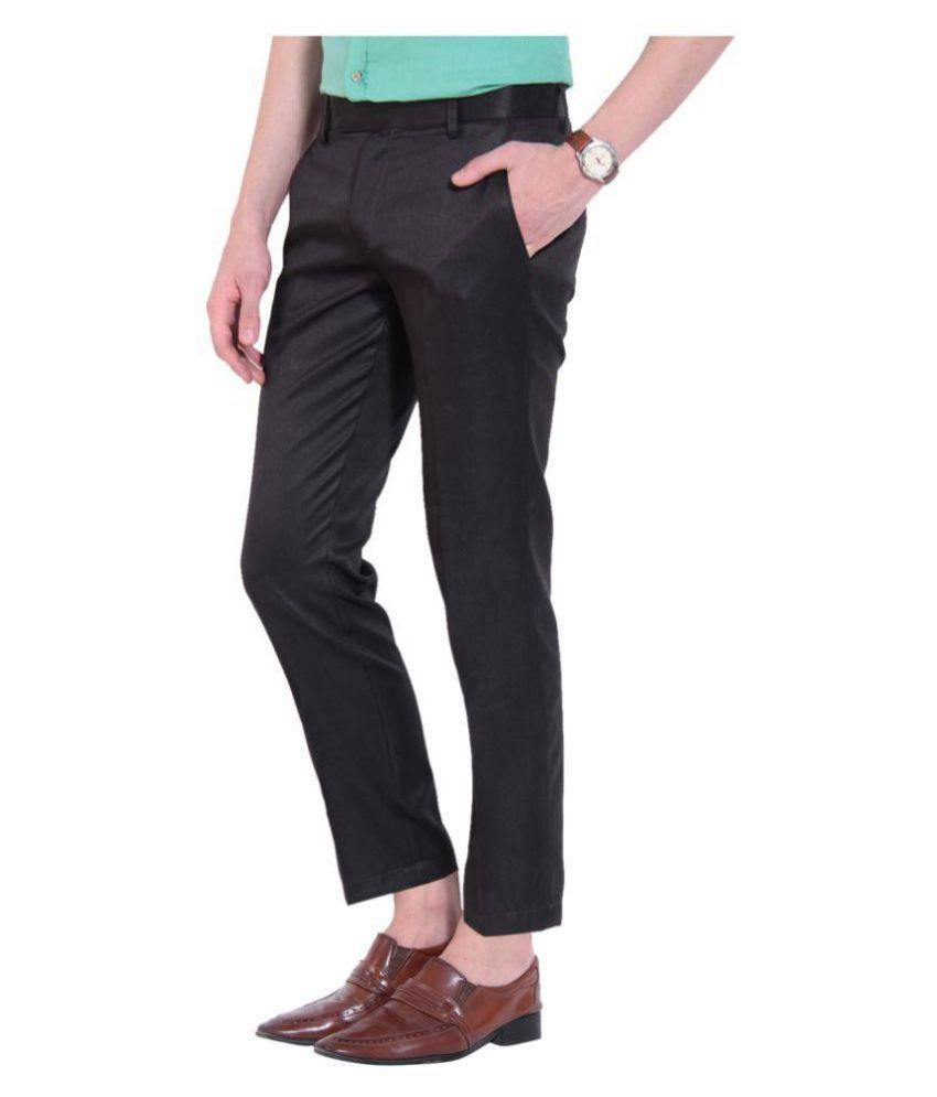 black slim fit trousers womens