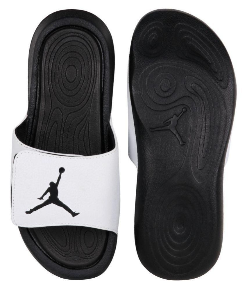 black jordan flip flops