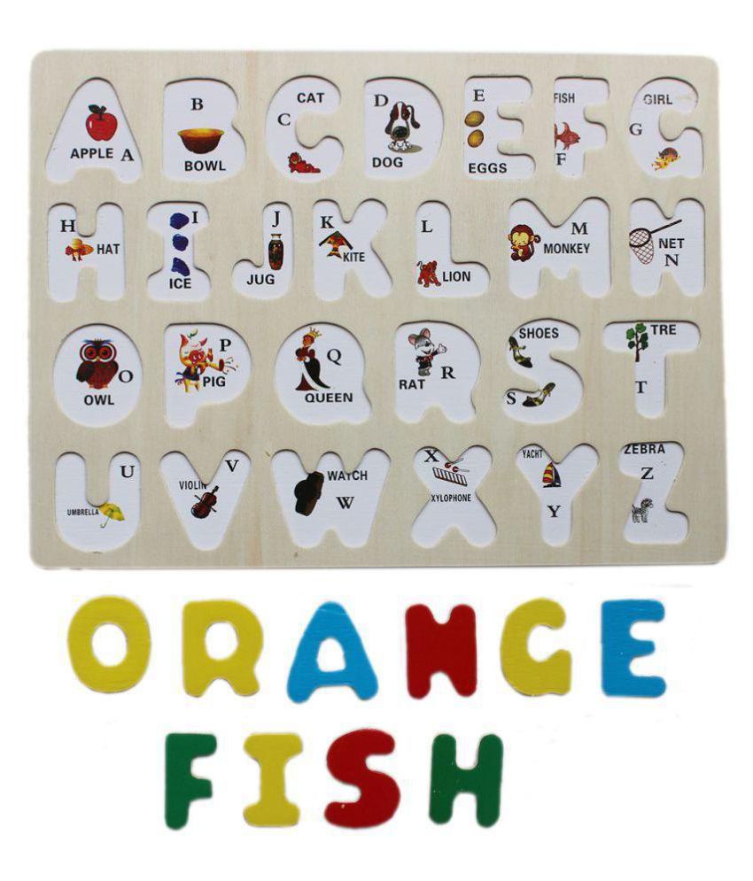 A-Z Wooden Alphabet Puzzle Board With Peg Knobs - (WNTb075) - Buy A-Z ...