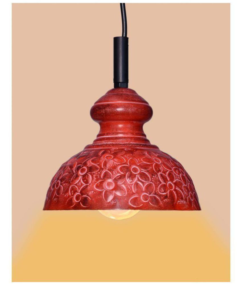 A&amp;H Iron Floral Design Pendant Red dining table lamp Pack of 1 Buy A