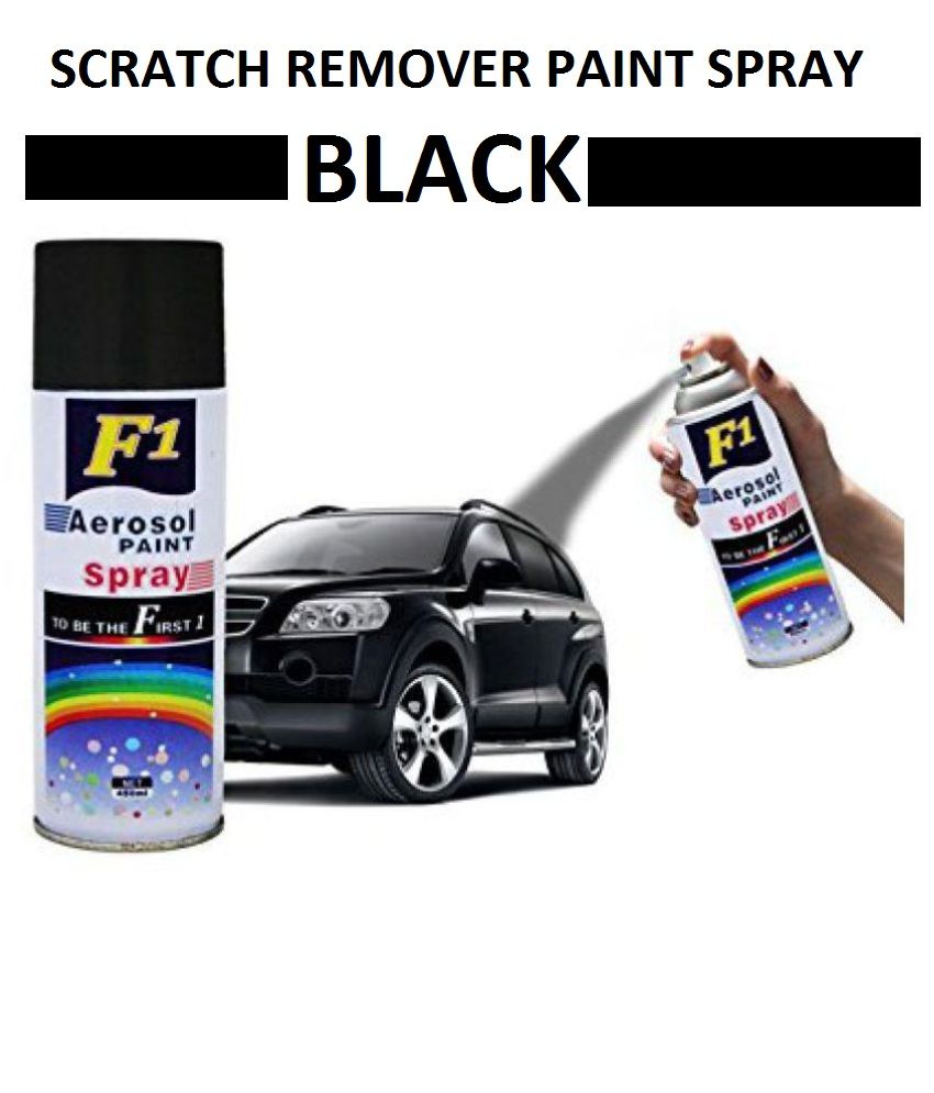 F1 Scratch Remover Aerosol Spray Paint Shiny Black Colour For Car Bike