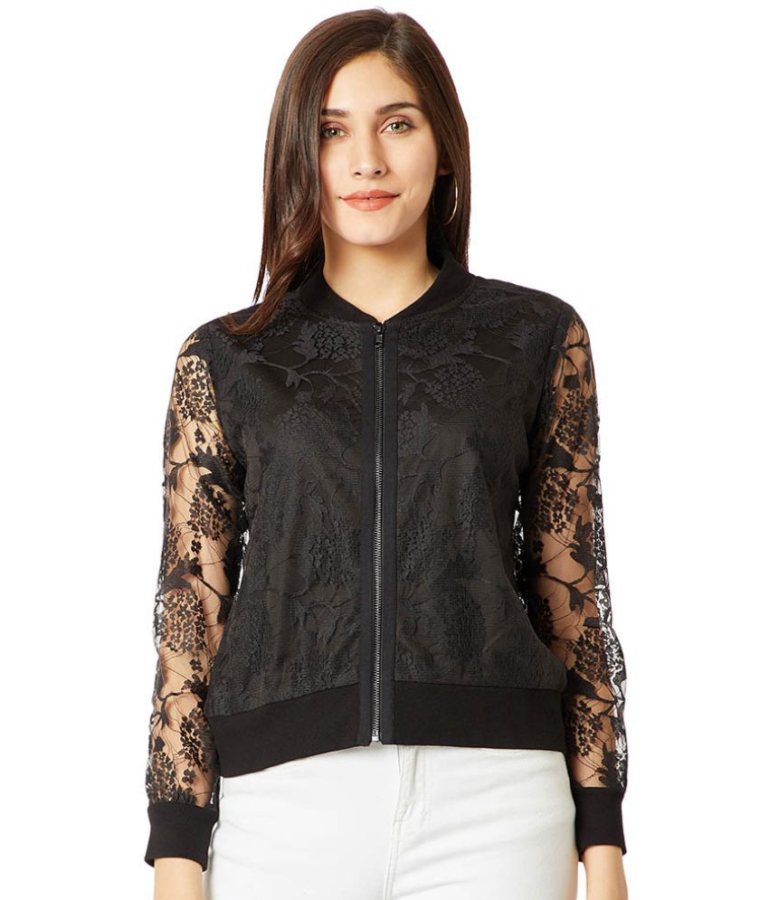 Miss Chase Polyester Black Bomber Jackets