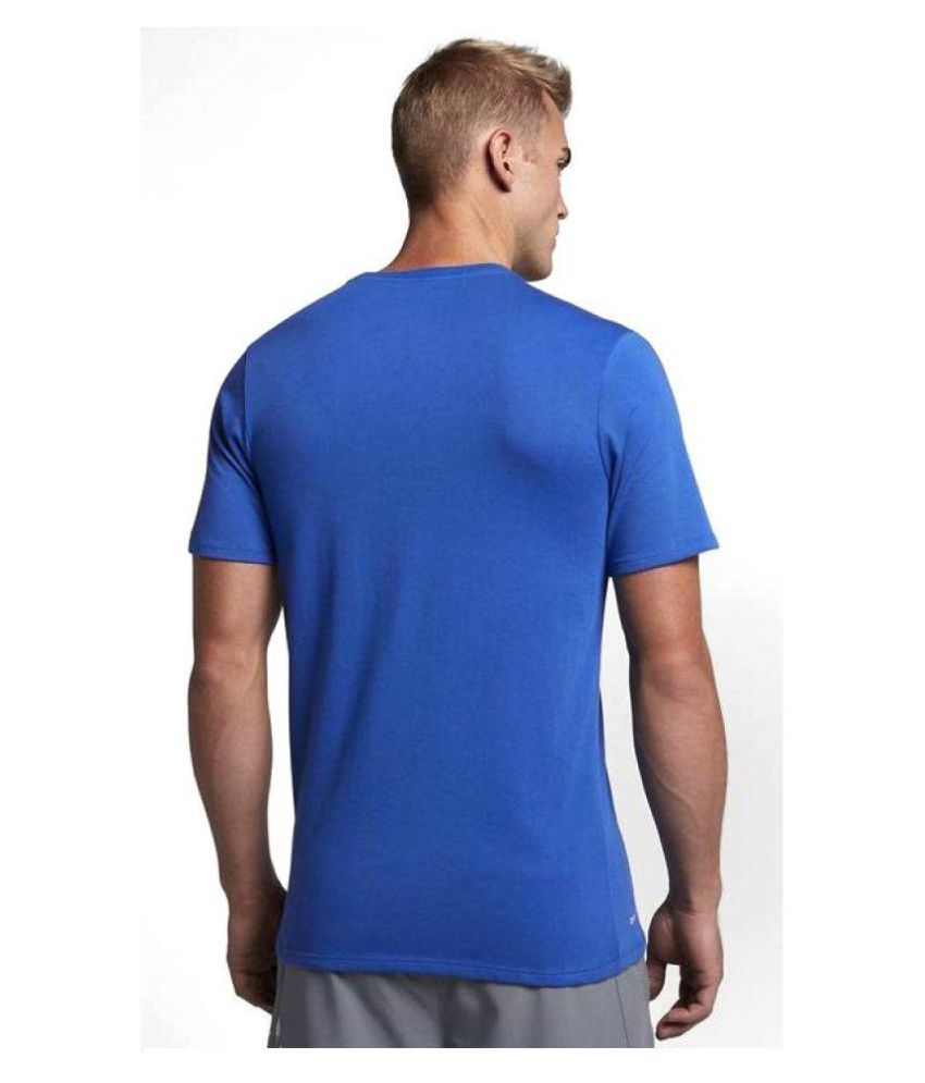 Nike Blue Polyester Lycra TShirt Buy Nike Blue Polyester Lycra T