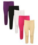 Greenwich Pack of 5 Girls 100% Cotton Capris ( Purple )