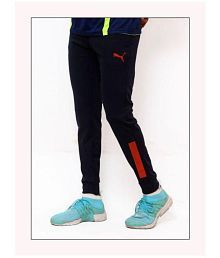 puma navy polyester lycra trackpants