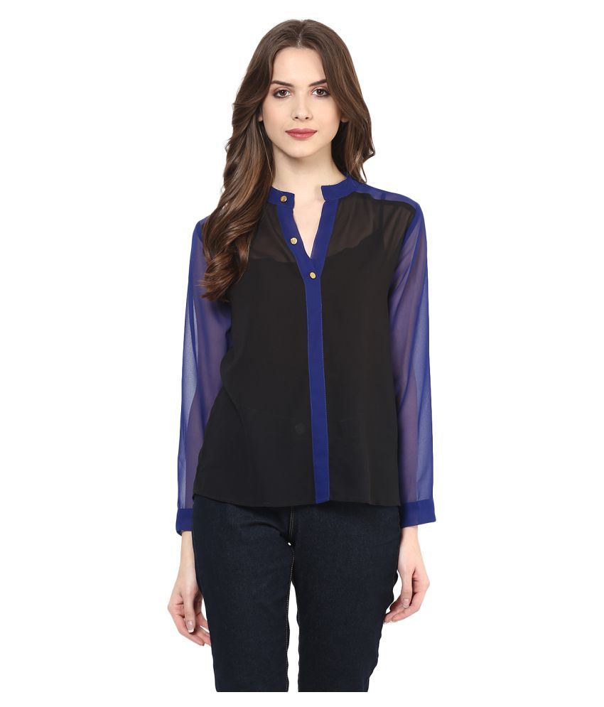     			Zima Leto Polyester Regular Tops - Black