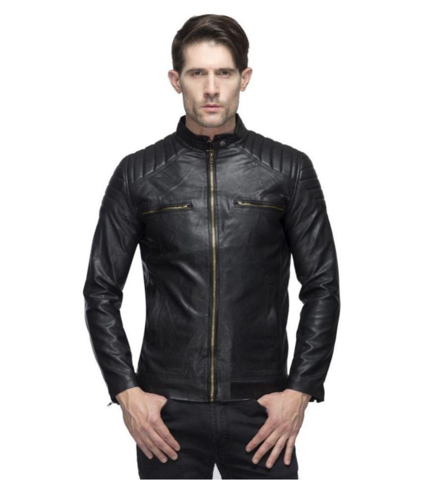 Zipper Black Leather Jacket - Buy Zipper Black Leather ...
