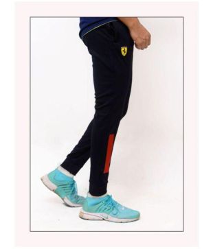 puma navy polyester lycra trackpants