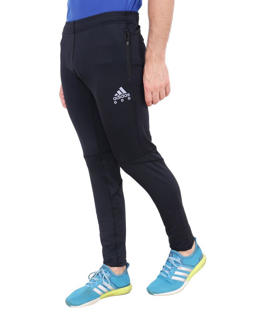 adidas black polyester lycra trackpants