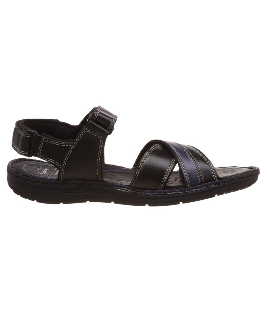 Bata Men Black Synthetic Leather Sandals - Buy Bata Men Black Synthetic ...