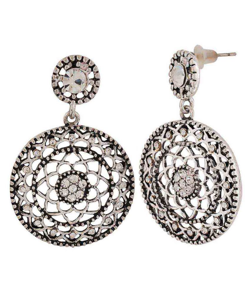 Maayra Cocktail Classic Earrings Silver Dangler Drop Party Jewellery ...