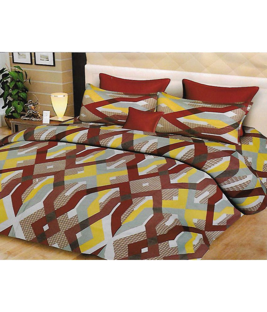 M&M.INDIA Cotton Double Bedsheet with 2 Pillow Covers Buy M&M.INDIA