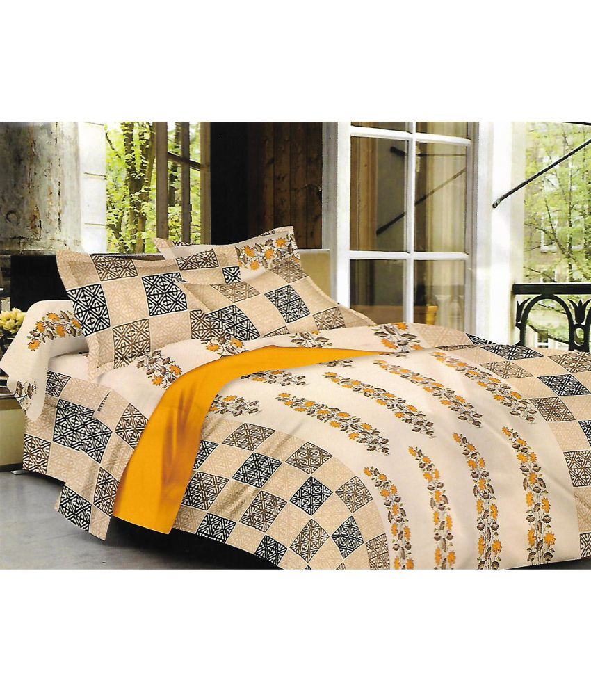 M&M.INDIA Cotton Double Bedsheet with 2 Pillow Covers Buy M&M.INDIA