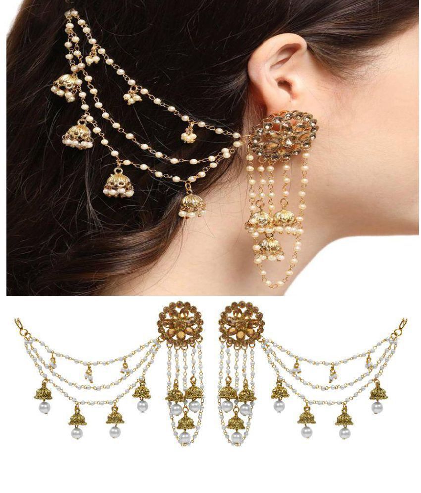 Aadita Bahubali Design Heavy Earrings with Hair Chain for Women - Buy  Aadita Bahubali Design Heavy Earrings with Hair Chain for Women Online at  Best Prices in India on Snapdeal