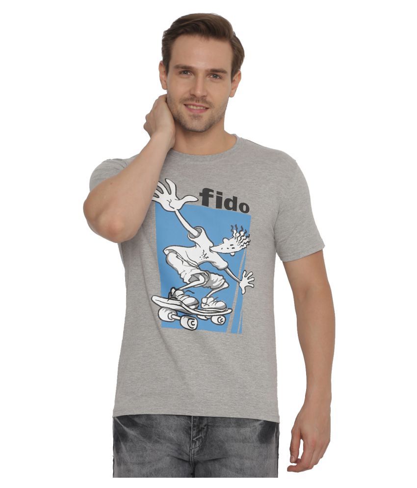 Fido Dido Grey Half Sleeve T Shirt Pack Of 1 Buy Fido Dido Grey Half