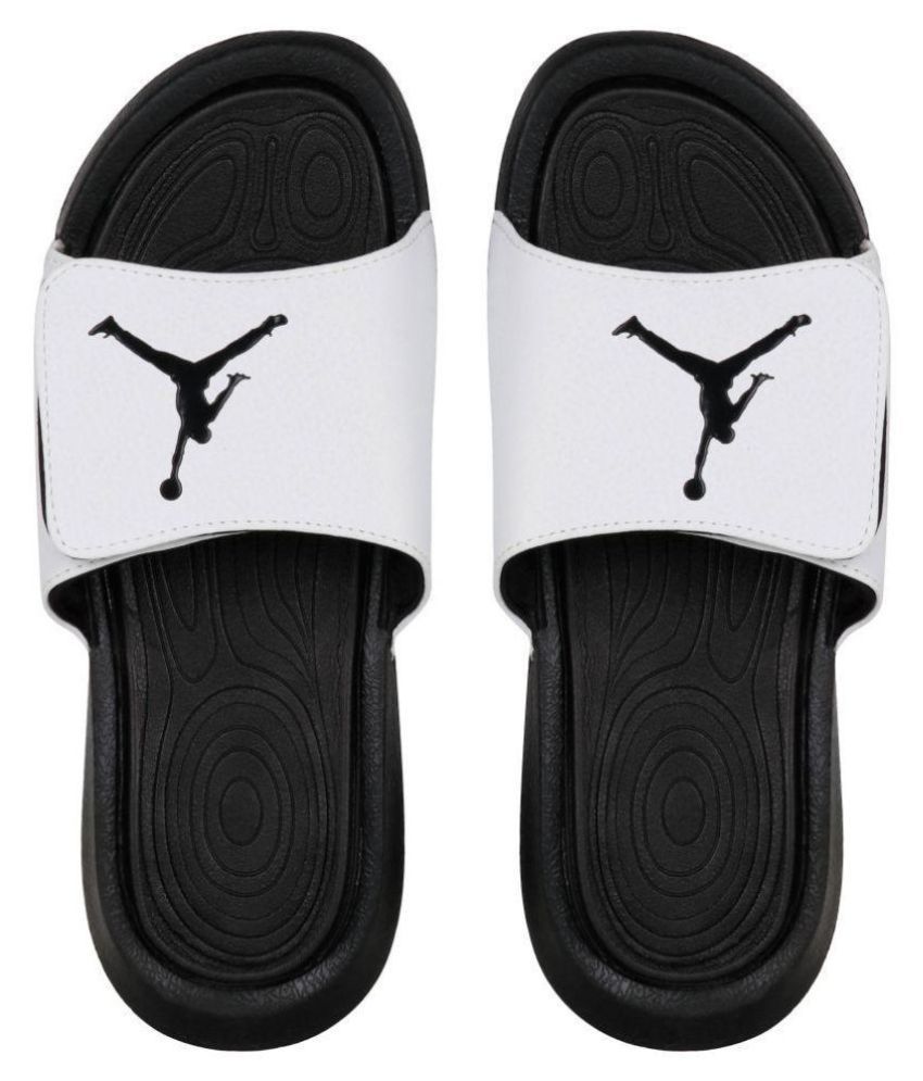 white jordan slippers