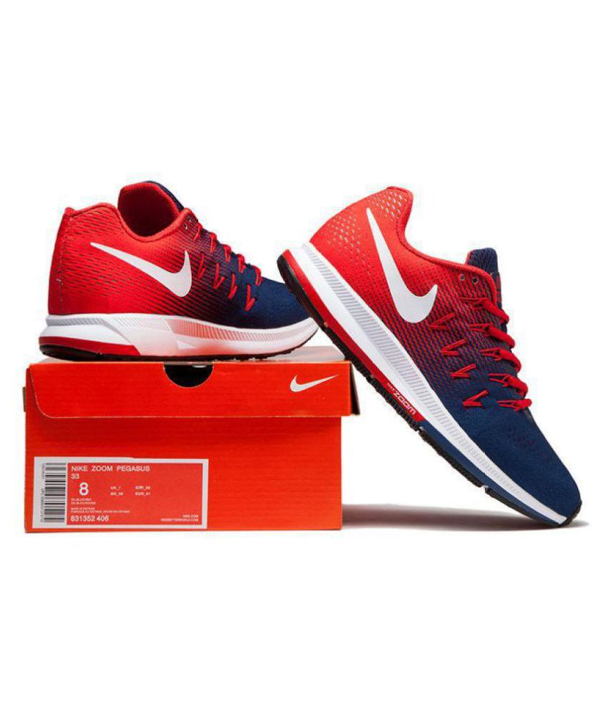 red blue nike shoes