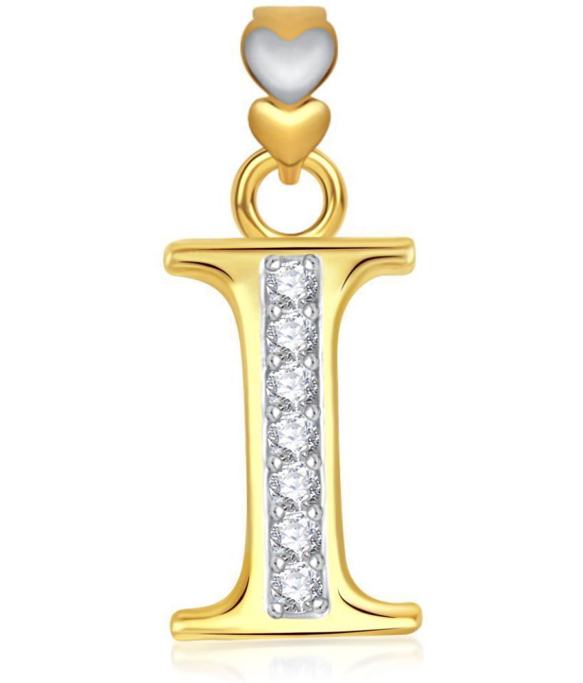 i letter gold pendant