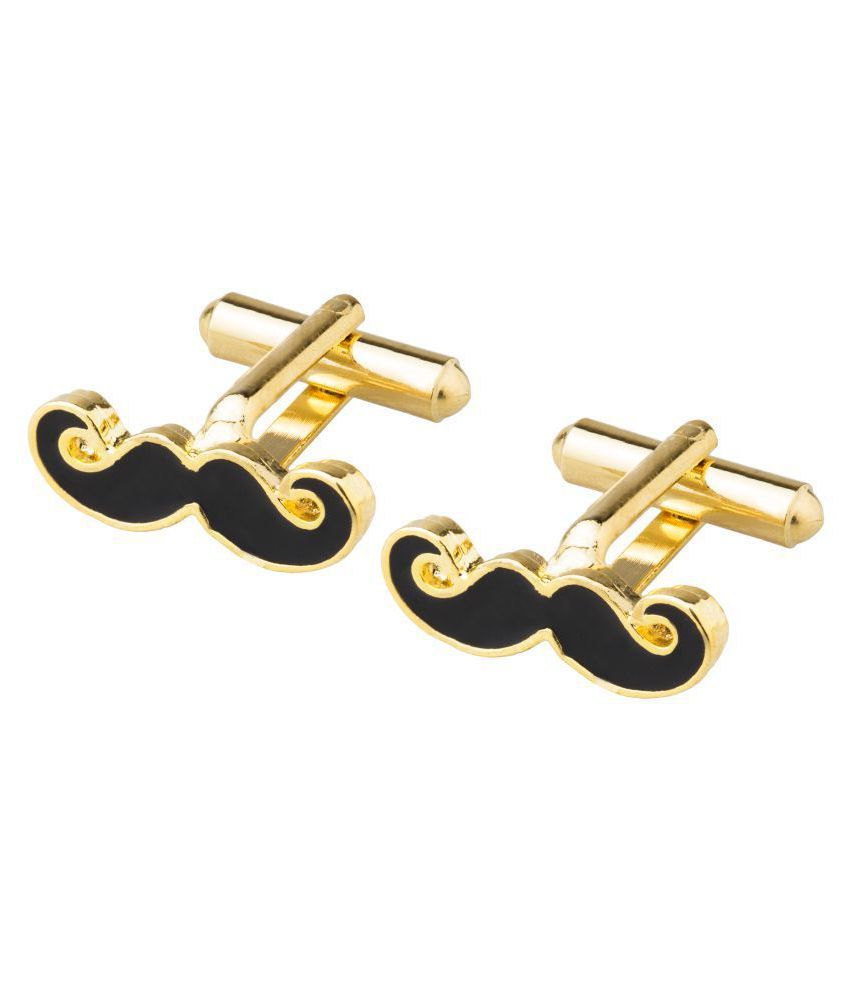Shining Jewel Funky & Stylish Cufflinks for Men Moustache Design (SJ
