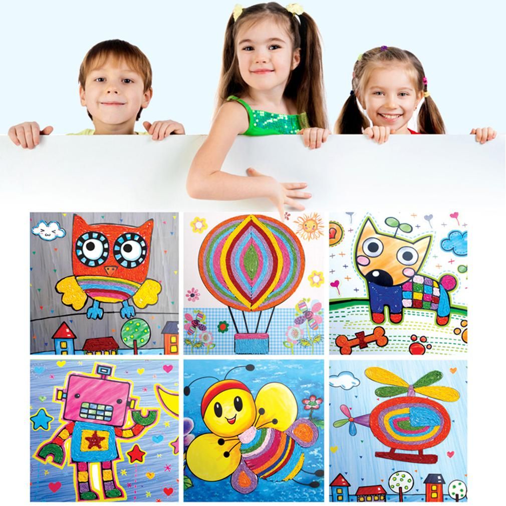 Kids DIY Cardboard Paper Plate Stickers Children Art Craft ...