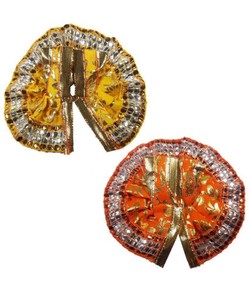 Beautifully Handcrafted Orange and Yellow Color Laddu Gopal Poshak