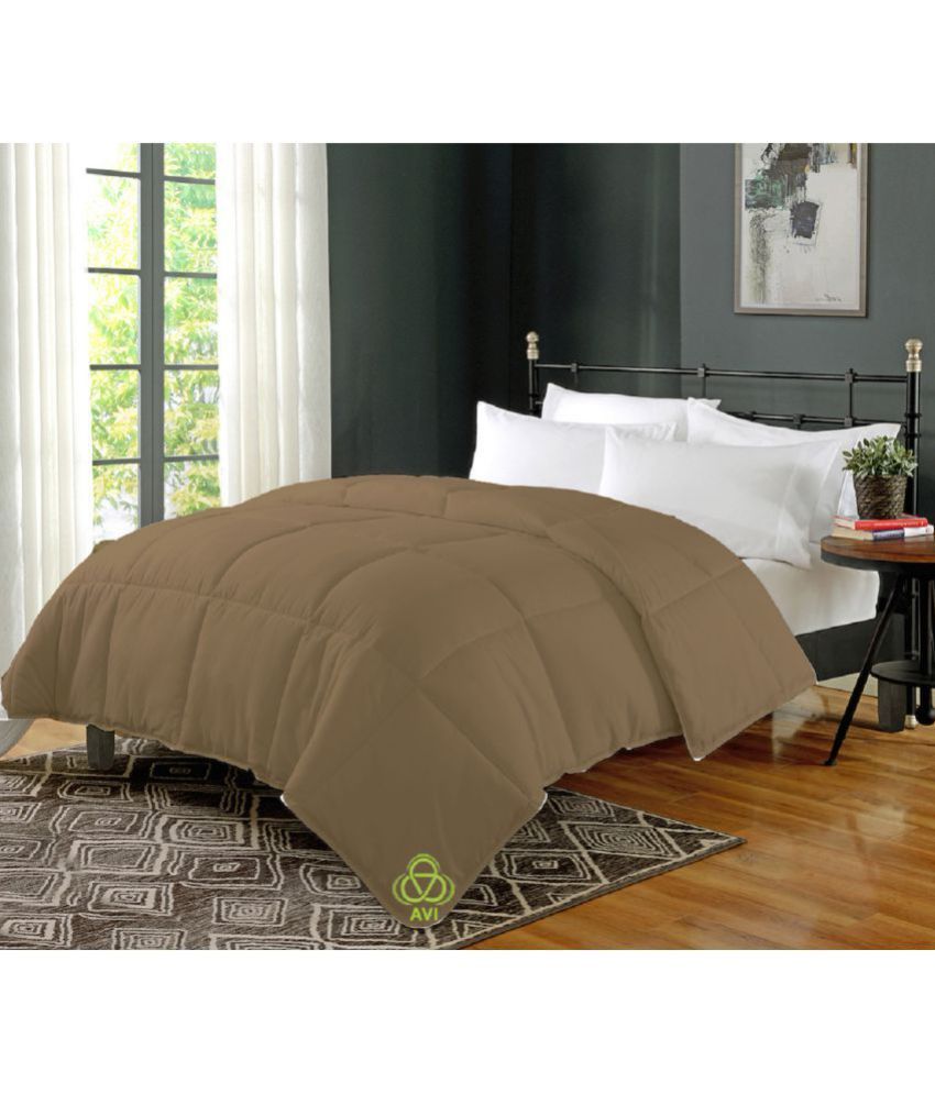 AVI Double Polyester Plain Brown Comforter Buy AVI Double Polyester