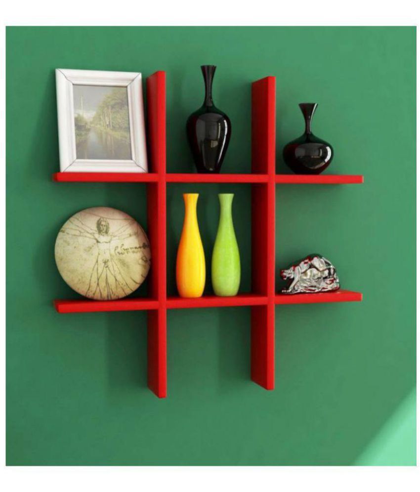 MartCrown Floating Shelves Red MDF Pack of 1 Buy MartCrown Floating