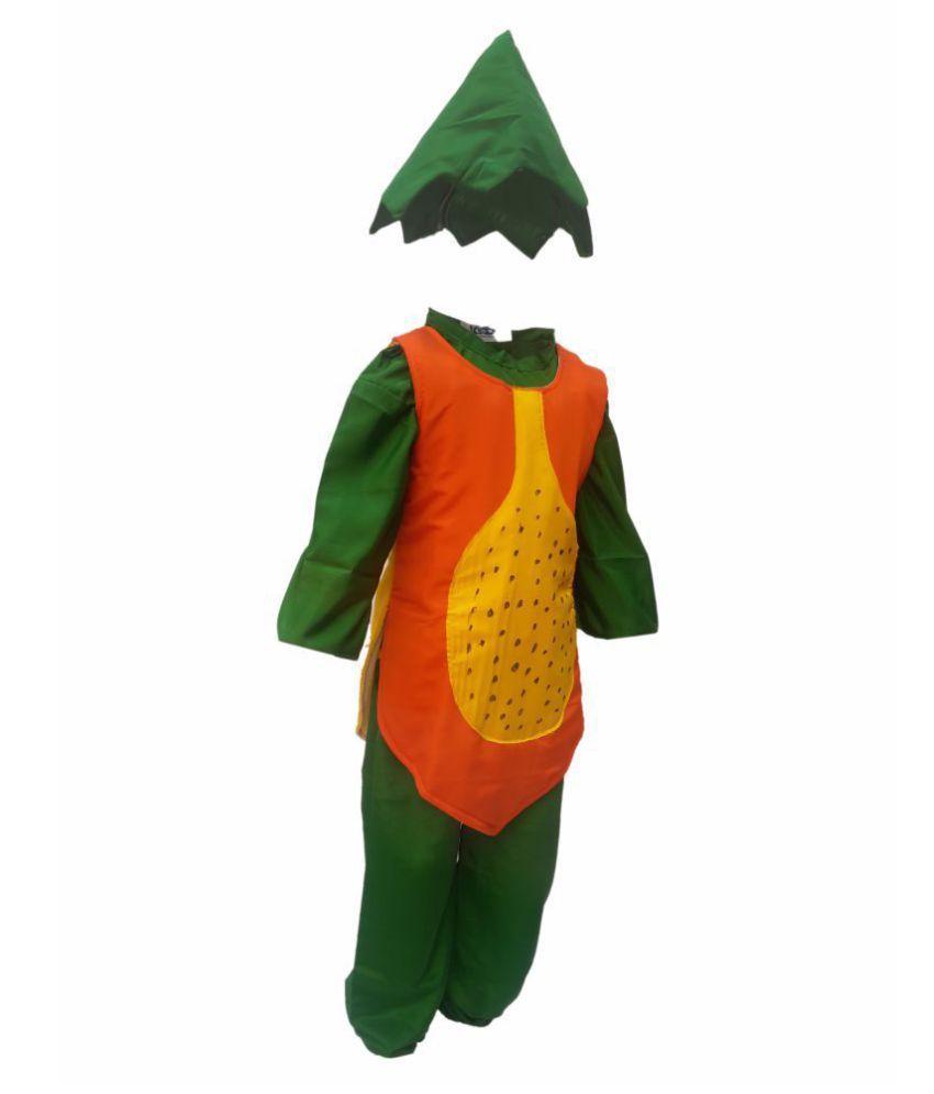 Kaku Fancy Dresses Papaya fancy dress for kids,Fruits Costume for