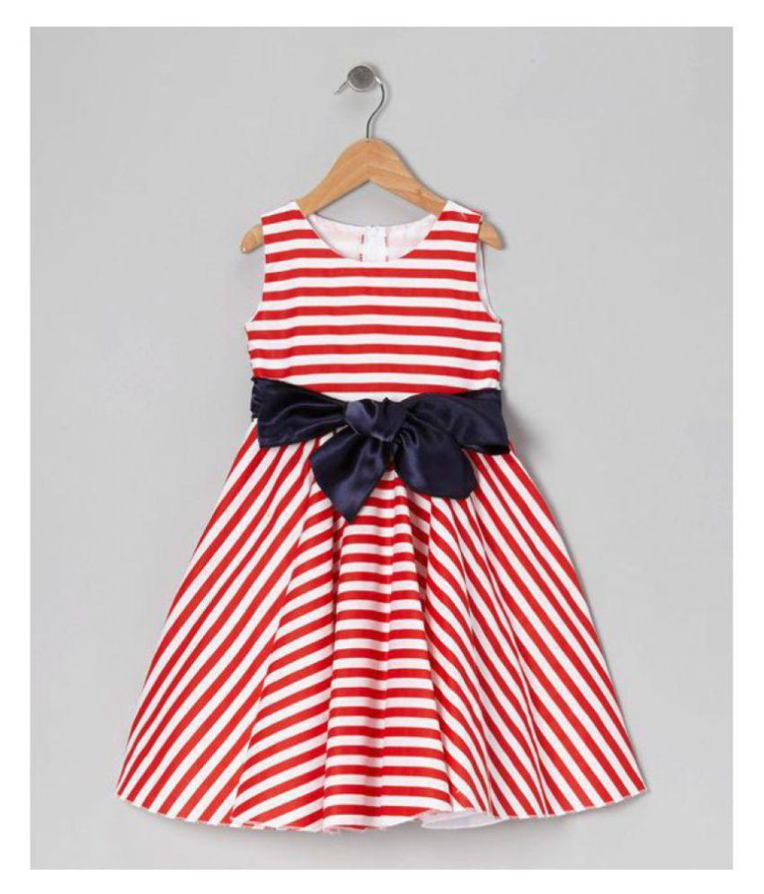 Rimsha Wear red and white stripe frock for girls Buy Rimsha Wear red