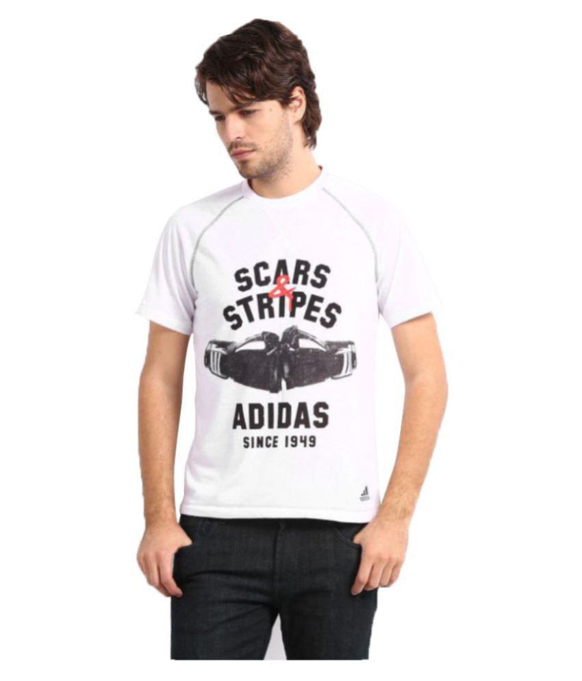 Adidas White Cotton T-Shirt - Buy Adidas White Cotton T-Shirt Online at