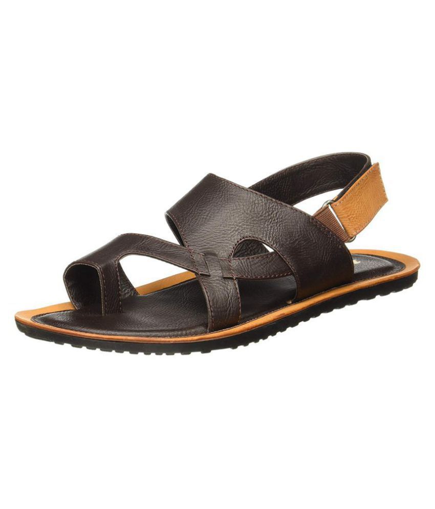 Bata Brown Synthetic Leather Sandals - Buy Bata Brown Synthetic Leather ...