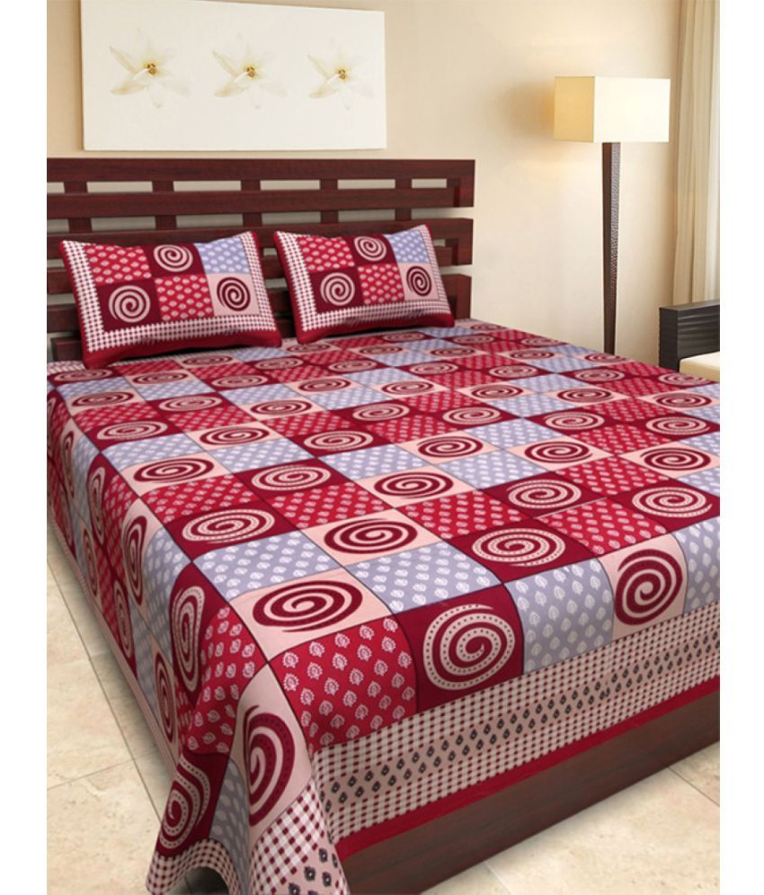 jaipuri bedsheet Cotton 2 Double Bedsheets with 4 Pillow Covers Buy