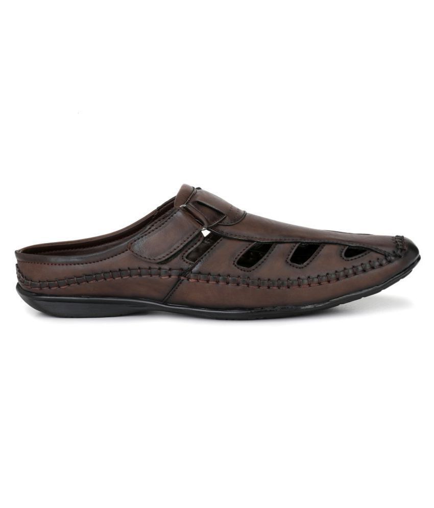 El Paso Brown Synthetic Leather Sandals - Buy El Paso Brown Synthetic ...