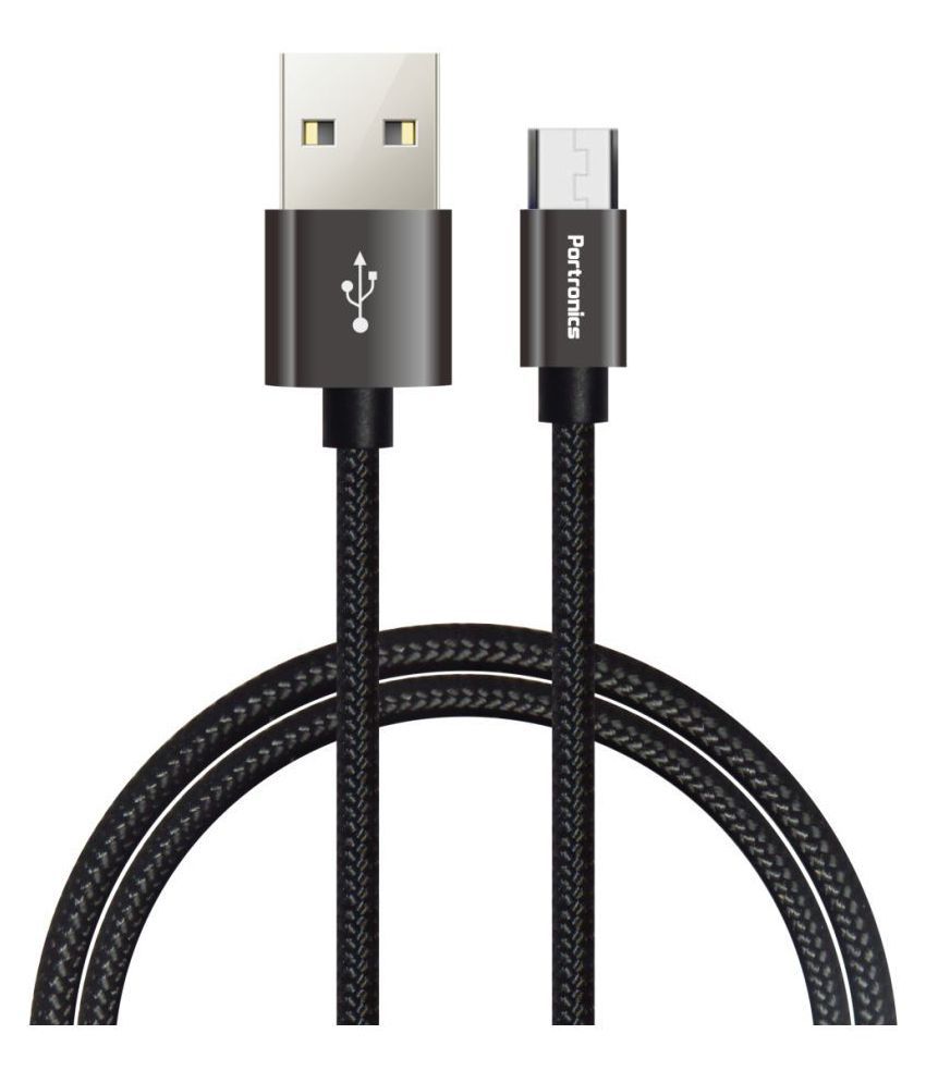 Portronics USB Data Cable Black - 1.2 Meter