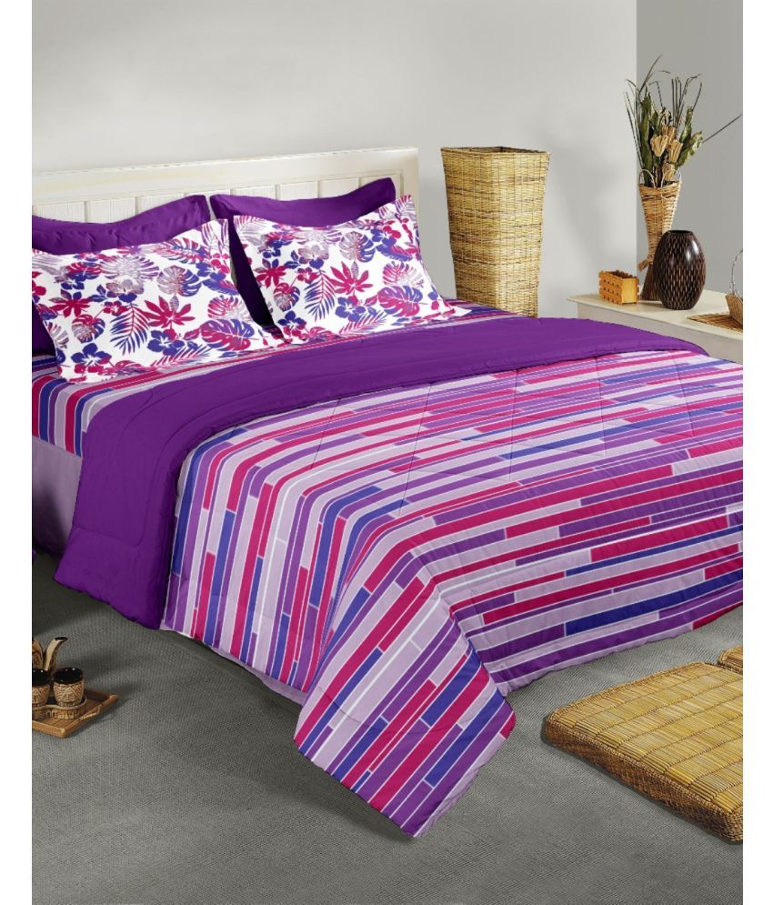 BIANCA Double Silk Stripes Purple Comforter Buy BIANCA Double Silk