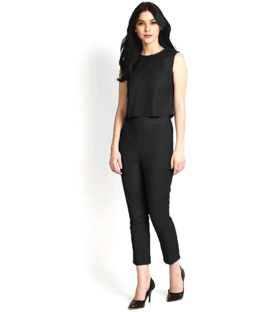 black cotton jumpsuit
