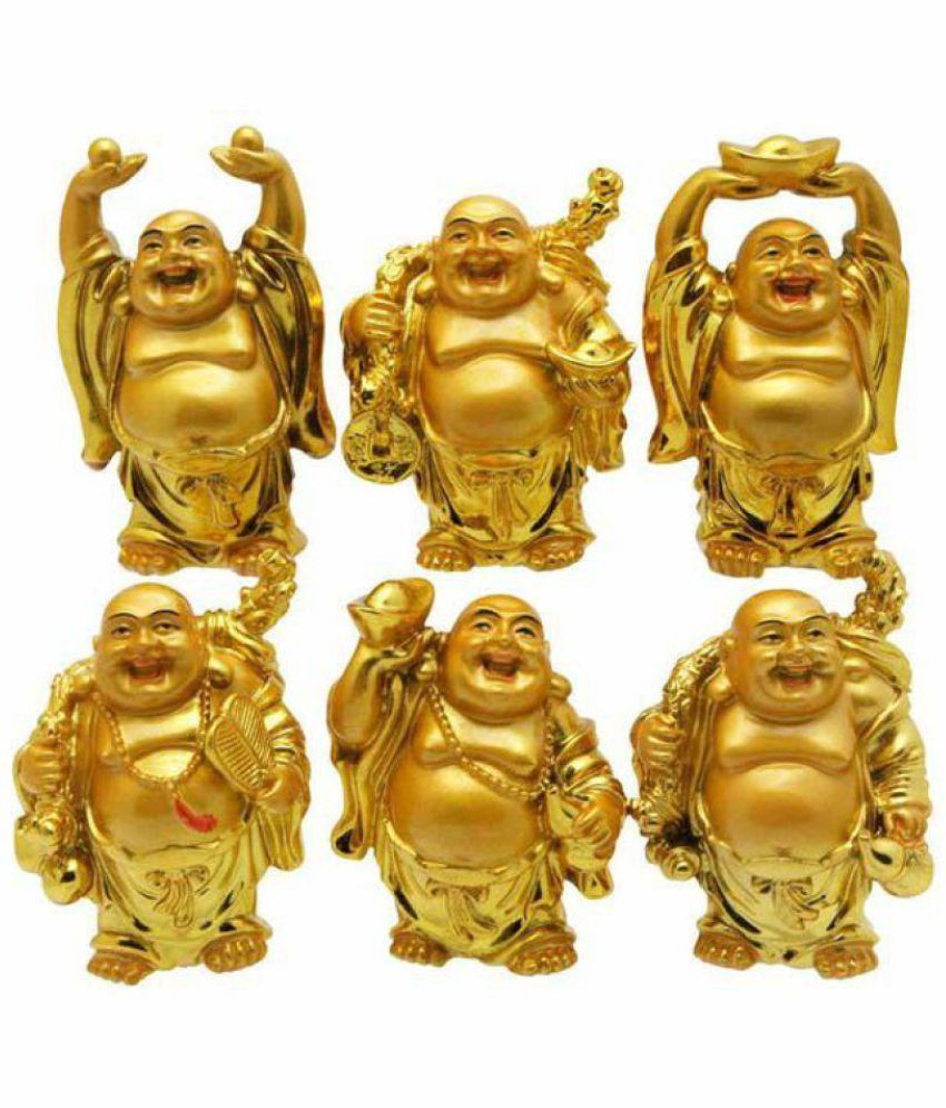 MTV Laughing Buddha 6 Pcs Set Small Vastu Feng Shui Golden ...