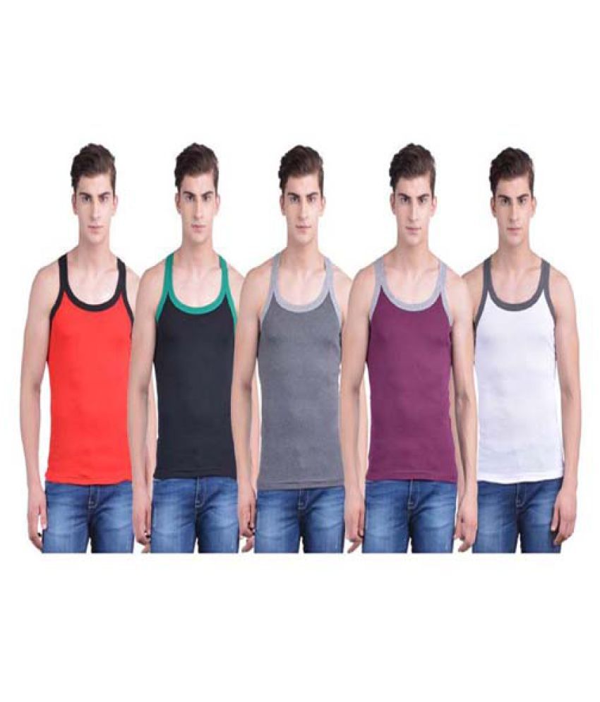 Dollar Multi Sleeveless Vests Pack of 5 Buy Dollar Multi Sleeveless