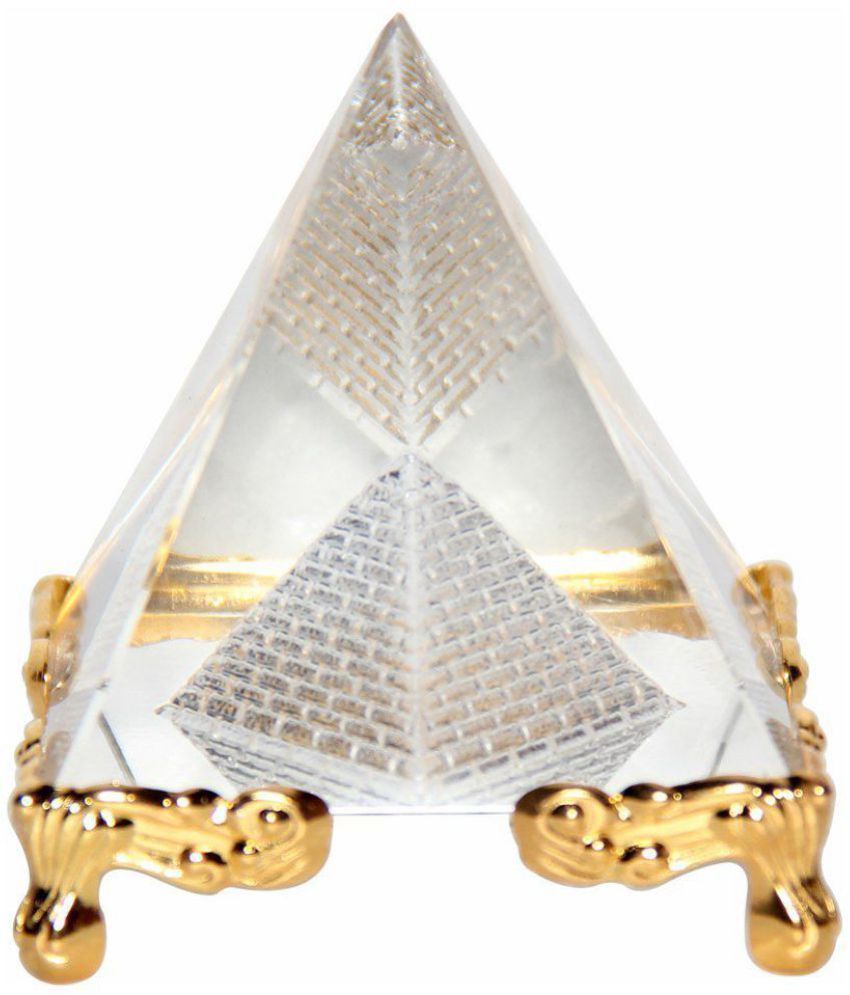     			King & Queen White Crystal Glass Pyramid -For Positive Energy & Vastu