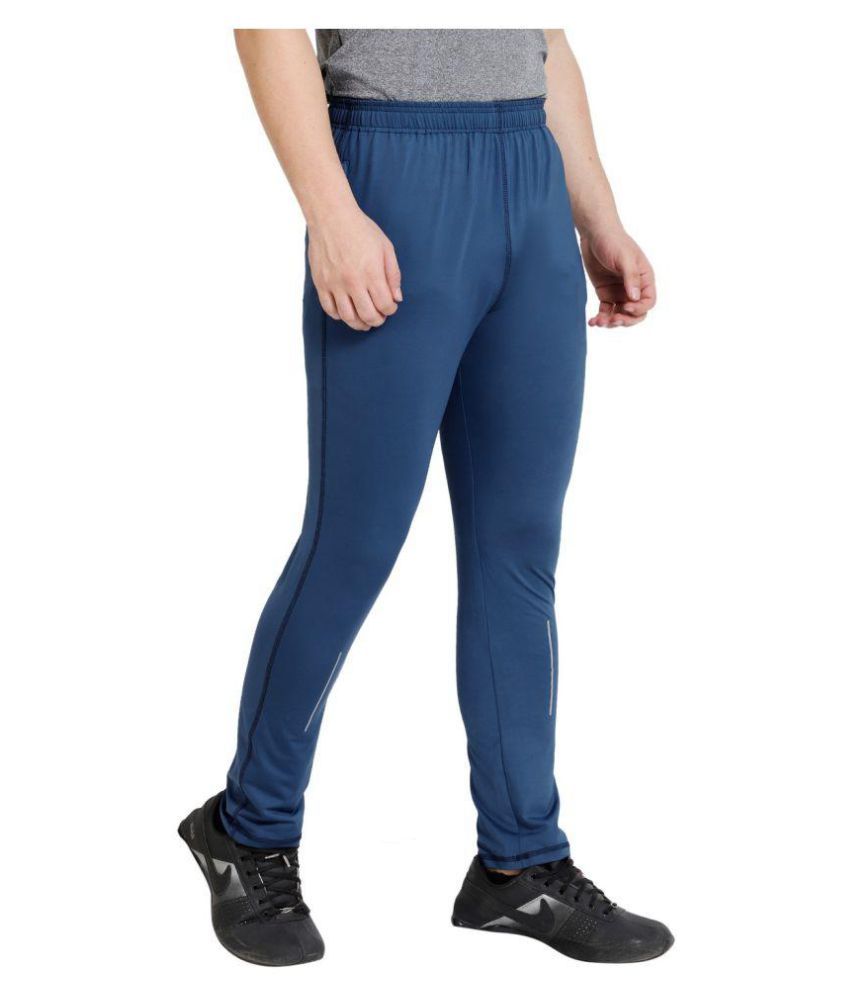 nike navy polyester lycra trackpants