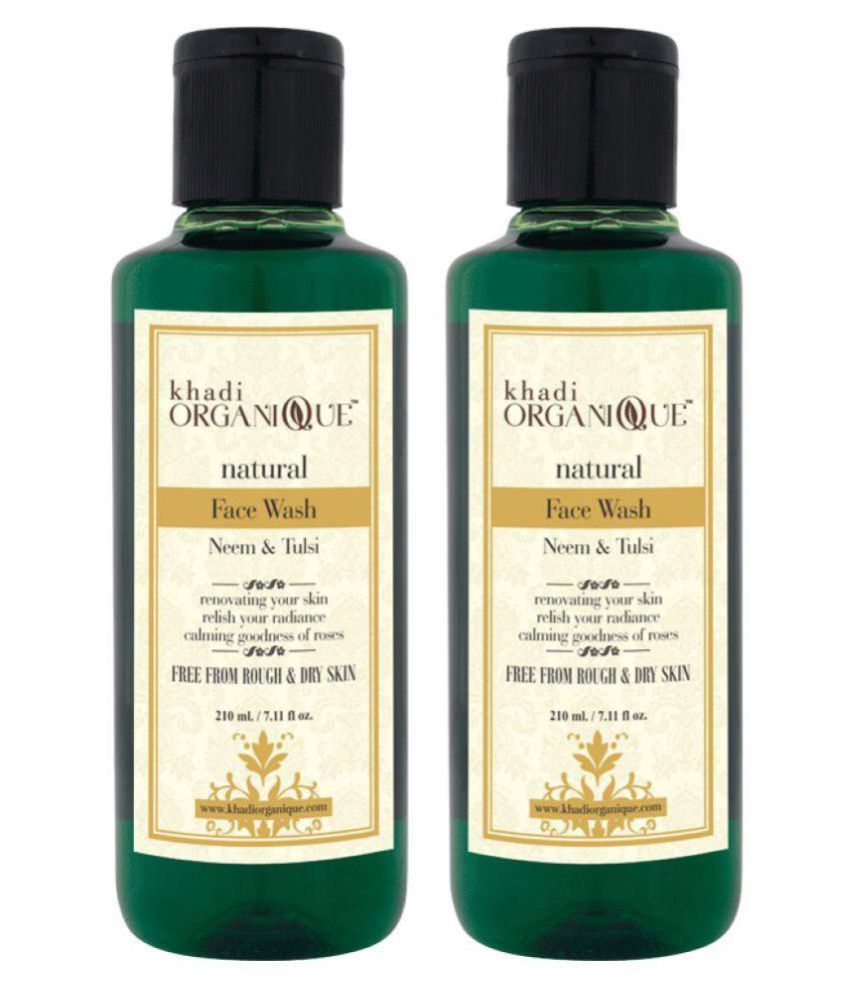 KHADI ORGANIQUE Neem Tulsi Face and Body Wash Cleanser 450 gm Pack of 2